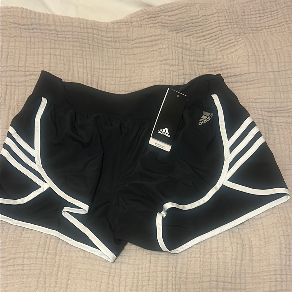 Adidas Black and White Sports Shorts Climalite